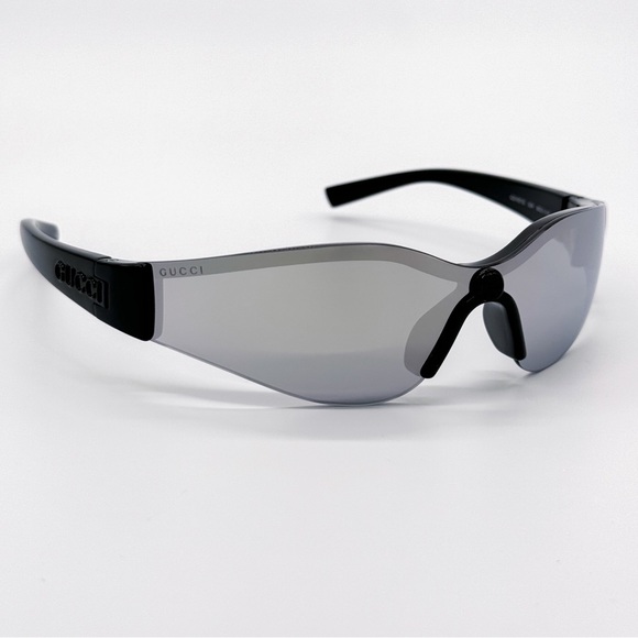 NEW GUCCI GG1651S 004 MASK BLACK SILVER UNISEX SUNGLASSES GUCCI - Picture 4 of 10
